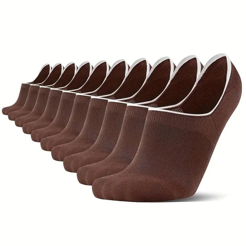 10 Pair Men'S Summer No-Show Socks, Lightweight & Breathable Cotton Blend - Moisture-Wicking, Stay-Up Fit With Non-Slip Grip Solid Color Minimalist No Show Socks 10 Pair Men'S Summer No-Show Socks, Lightweight & Breathable Cotton Blend - Moisture-Wicking, Stay-Up Fit With Non-Slip Grip Solid Color Minimalist No Show Socks