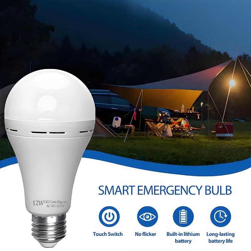 KASOTILE Emergency Rechargeable Light Bulbs, 1200mAh Battery Backup, 7W/9W/12W/15W 80W Equivalent LED Bulbs Auto-On During Power Outage, for Hurricane, Emergency Use (Daylight)