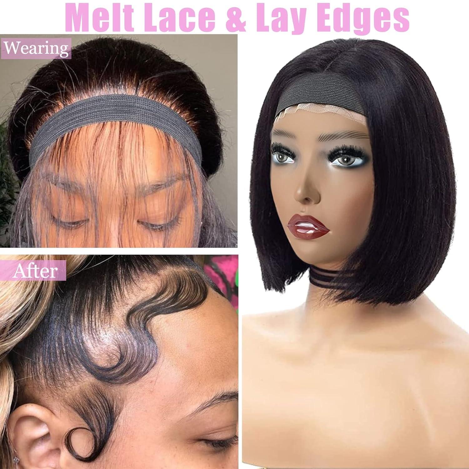 3 Piece Wig Magic Tape Elastic Hair Bands, Lace Melt Design, Edge Wrap to Placement Edge, Leopard Print Packaging