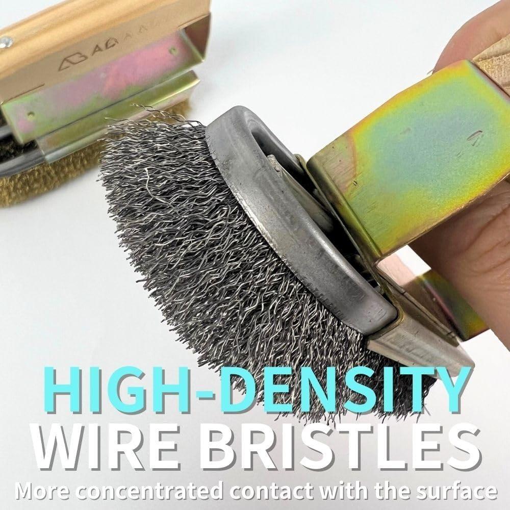 Iron-Shaped Stainless Steel Wire Brush, Cleaning Brush for Stainless Steel Surface,Removing Rust,Welding slag, Oil Stains, Scale, Tiles (Stainless Steel bristles)