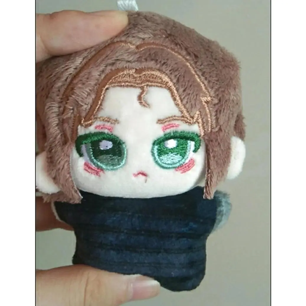 10cm Anime Winter Soldier Stuffed Doll James Barnes Plushie Cute Backpack Pandents Keychain Doll Plush Toys Birthday Gifts