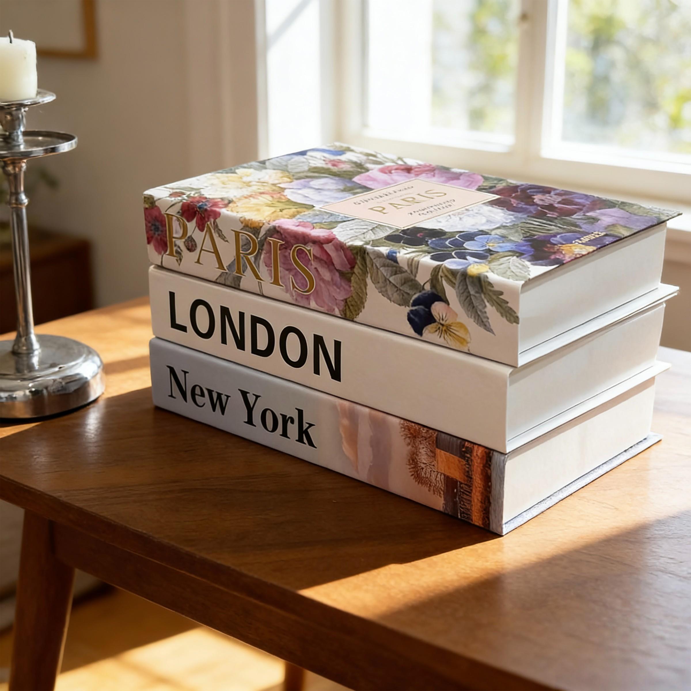 3pcs High-Quality Fake Book Decorations, Modern Minimalist Home Decoration, Creative Living Room Soft Furnishing, Desktop Stackable Book Display