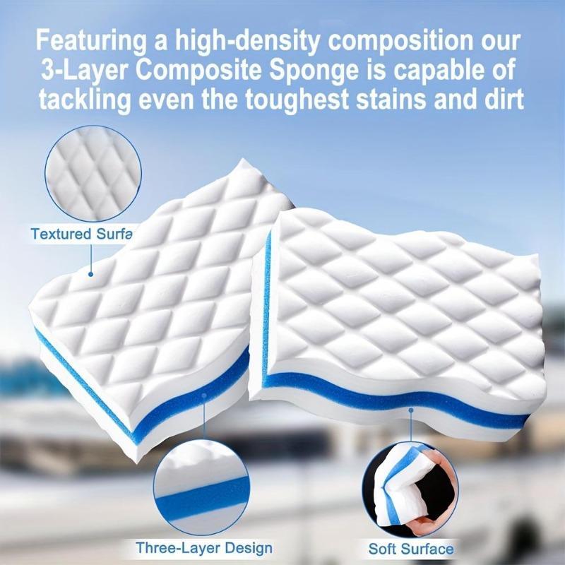 Multi-layer compression Professional Nano Sponge Eraser - Clean, Disposable, Multi-Use, Magic Sponge Block for Effortless Cleaning in Kitchen, Dishwashing, Shoe Polishing, Car Interior Detailing