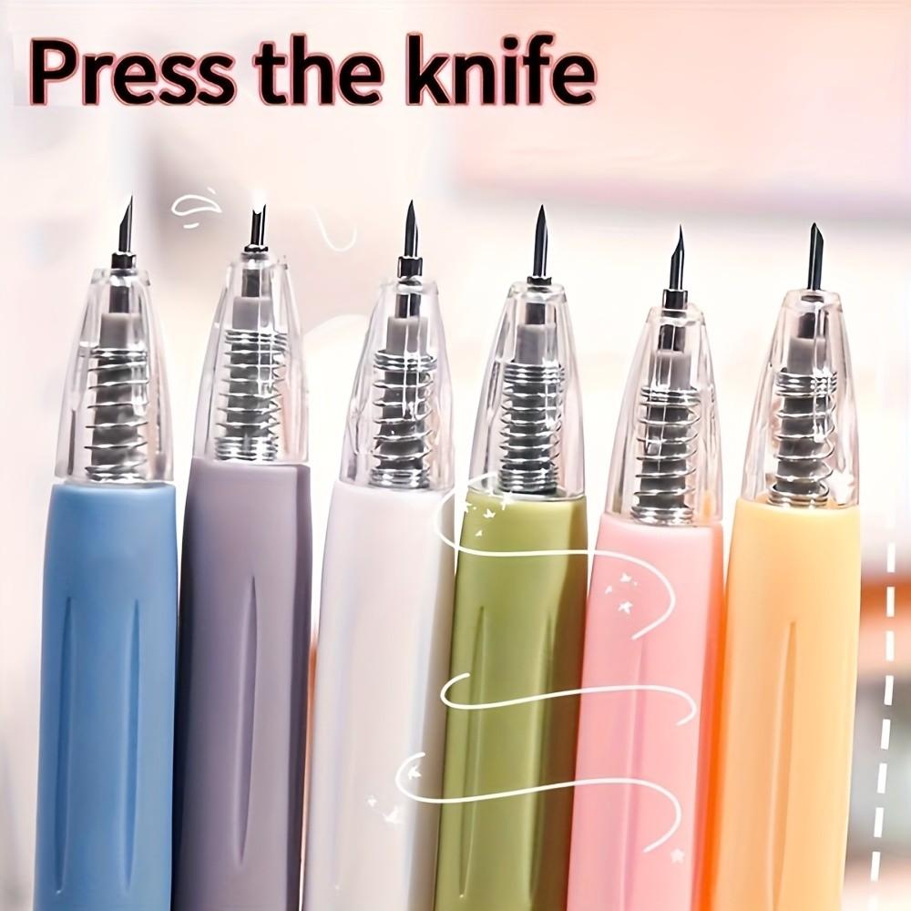 6-Piece Extendable Craft Knife Set, Lightweight Precision Cutting Tool for Paper Card Making & Unboxing, Durable PP Material