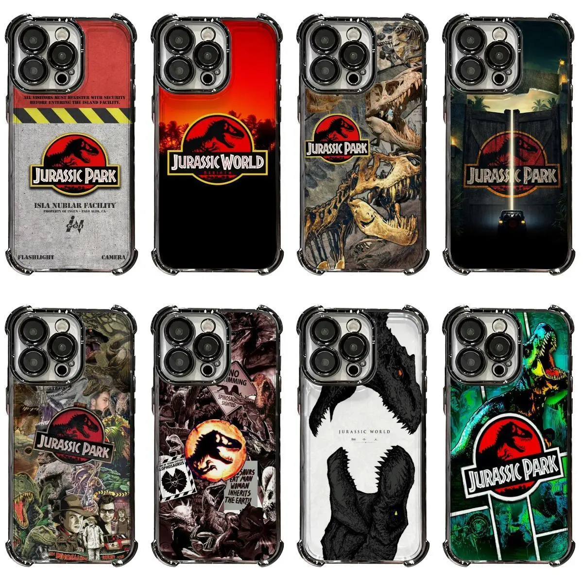 Jurassic Park Dinosaur World Phone Cases For iPhone 17 Promax 16 Plus 15 14 13 12 11 Pro 17Air & Samsung Galaxy S26 Ultra S25 S24 S23 Plus FE Anti-fall Transparent TPU Shockproof Protective Cover