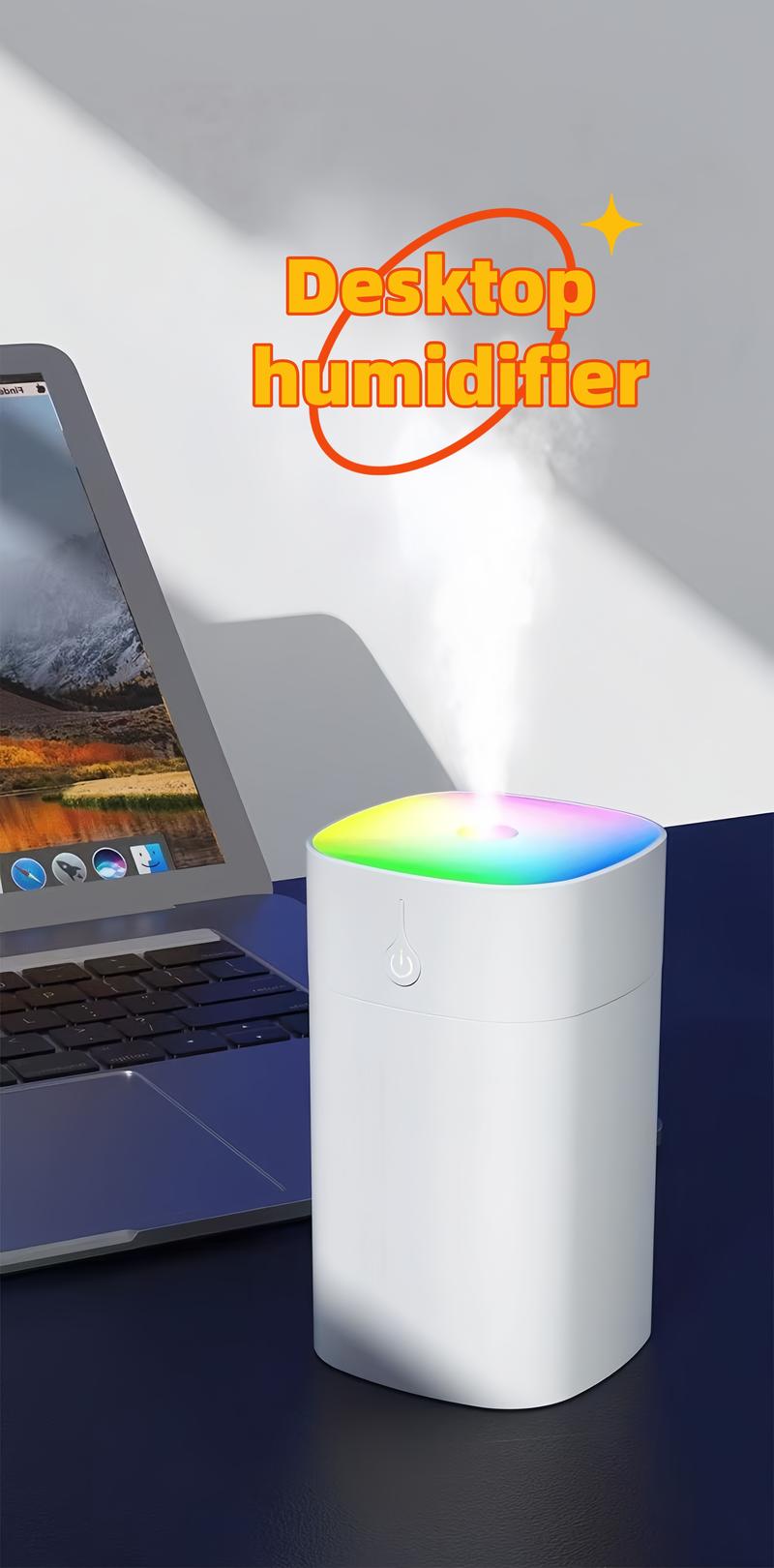 Aromatherapy essential oil humidifier 400ML upgraded version colorful LED, silent humidifier with automatic power-off protection, portable small humidifier