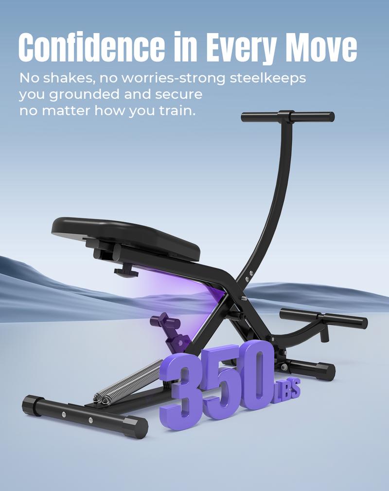 Squat Machine Glutes Workout Foldable Squat & Rowing Machine, Adjustable Resistance Glute & Leg Home Gym Equipmen