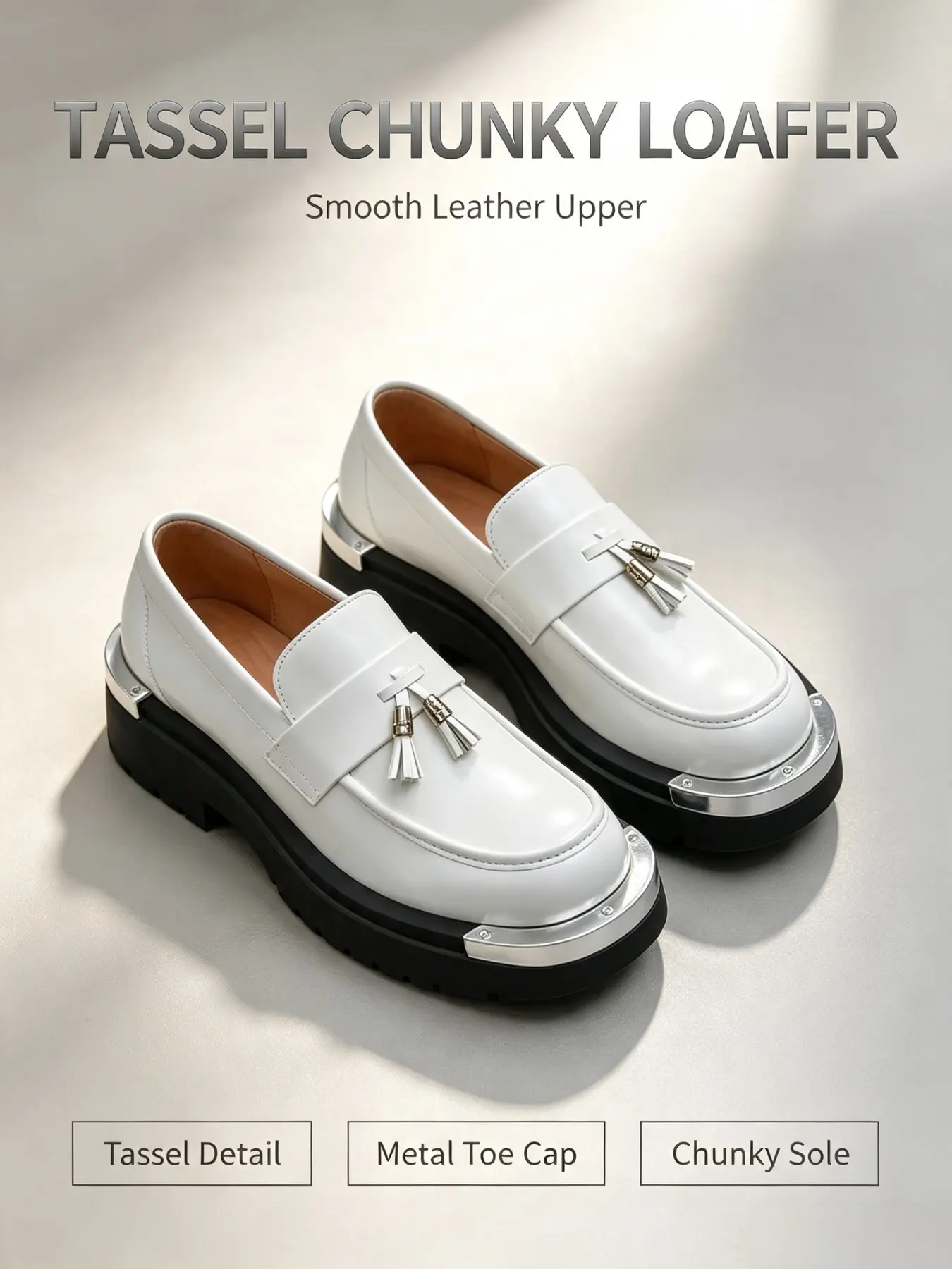 Men's Thick Sole Rubber Slip On Platform Height Increasing Fringe Casual Fashion Loafers, Comfortable and Stylish Men's Shoes for Daily Wear