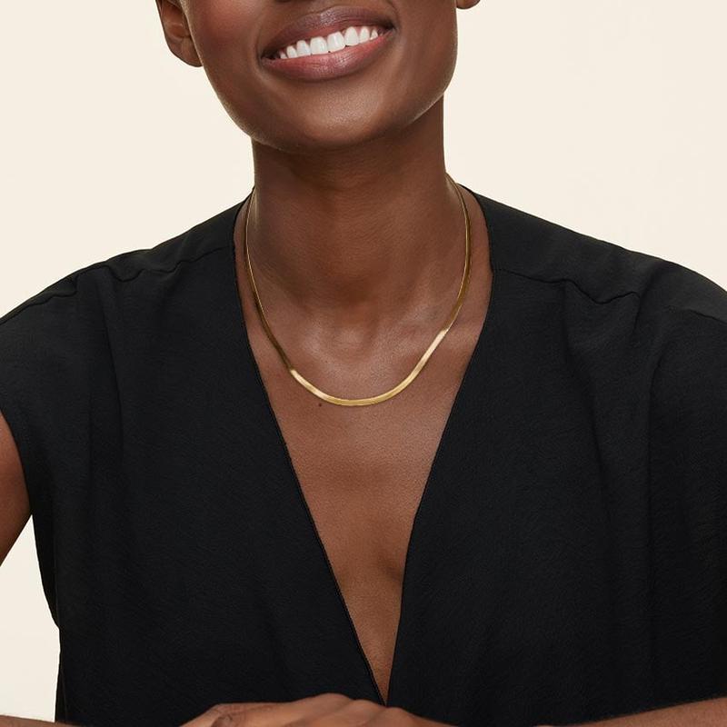 Tasiso 14K Gold Plated Snake Chain Necklace Cuban Chain Necklace for Women  Fashion Jewelry for Women Girls Gift