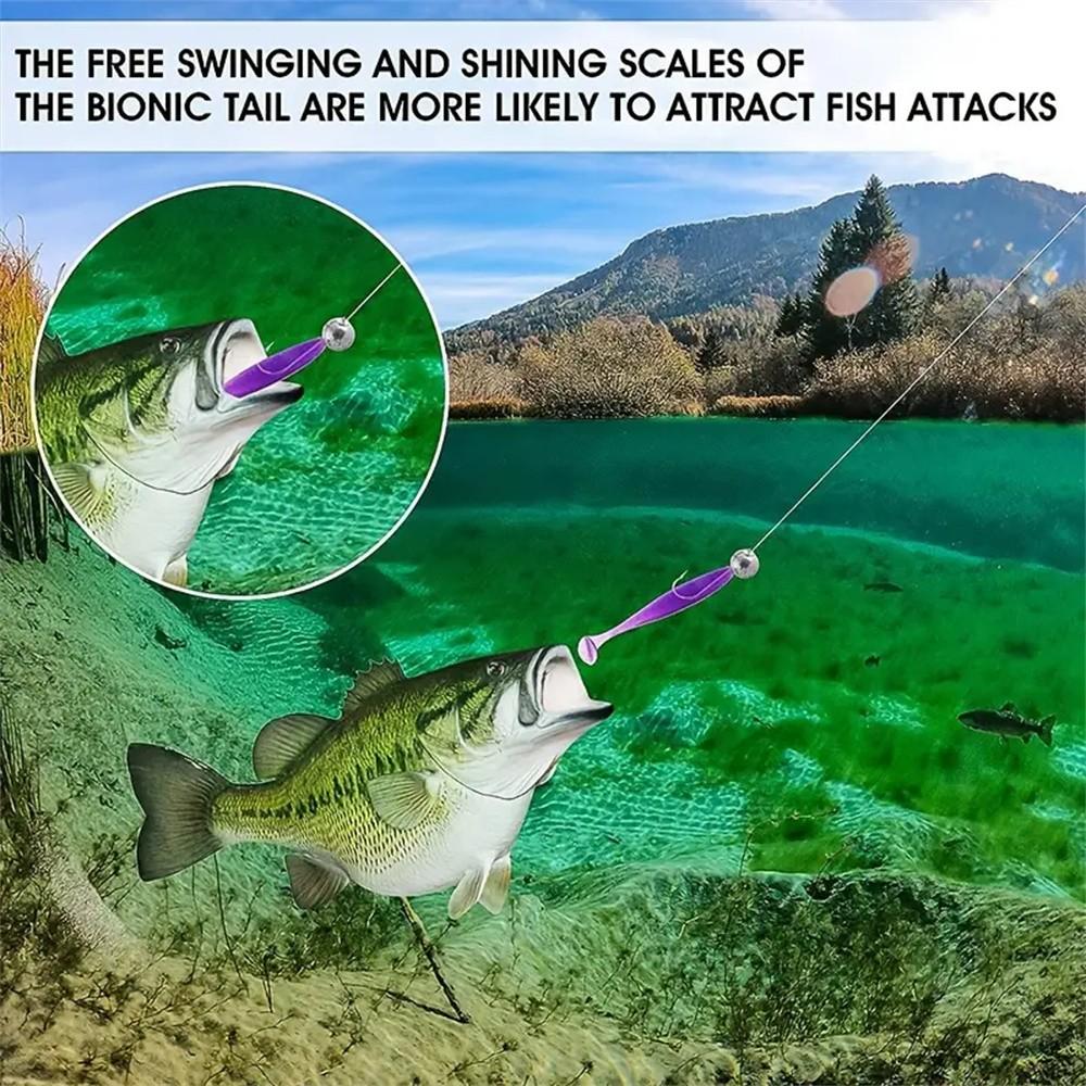 5/10/20pcs 7cm/6.3cm/5.5cm Head Tail Soft Bait, Mini 2g Fish Lure, T-Shaped Worm Shape, High Performance for Bass and Dogfish Fishing