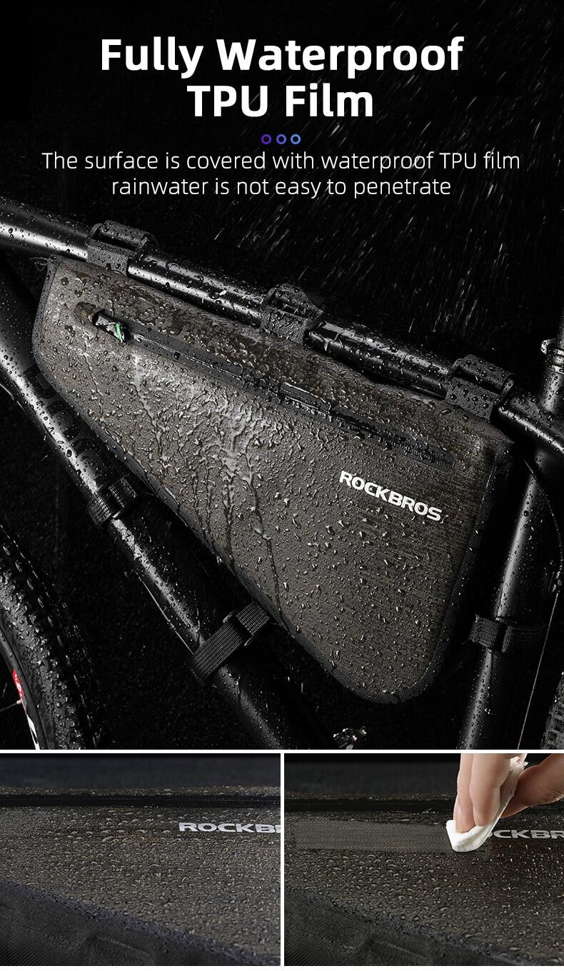 ROCKBROS 8L Bike Bicycle Frame Bag Waterproof Bikepacking Bike Bag Triangle Frame Bag Large Bike Storage Bag Under Frame
