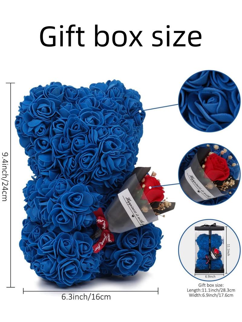 Handmade everlasting flower rose teddy bear themed gift box, ideal for dates for both men and women, must-have gift for Valentine's Day, anniversary gift or birthday gift, Halloween, Christmas bestseller