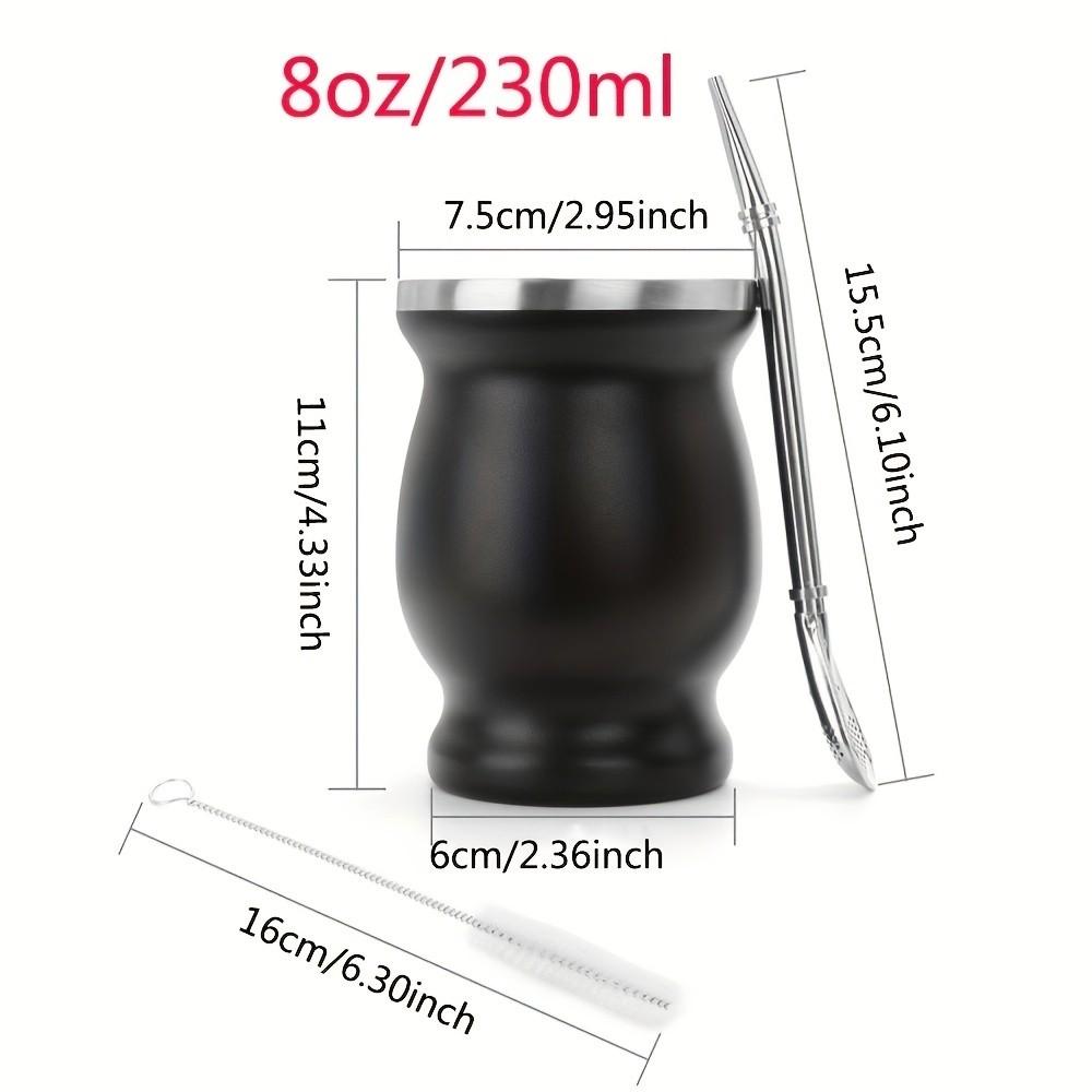 3-Piece Stainless Steel Mate Cup Set, Gourd Shape Retro Style, Dual-Layer Vacuum Insulation, Includes Straw and Brush, Outdoor Travel/daily Tea Drinking