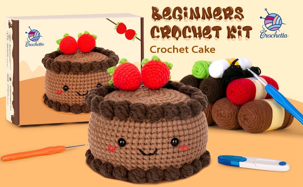 CROCHETTA All-In-One Crochet Starter Kit for Beginners with 40% Extra Yarn Step-by-Step Video Tutorials DIY Knitting Supplies for Adults Kids Chocolate Strawberry Cake Pattern CROCHETTA All-In-One Crochet Starter Kit for Beginners with 40% Extra Yarn Step-by-Step Video Tutorials DIY Knitting Supplies for Adults Kids Chocolate Strawberry Cake Pattern