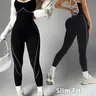 Women's Seamless Colorblock Yoga Sporty Jumpsuit, Adjustable Straps, Criss Cross Back Design, Sleeveless, Above Ankle, All Seasons, Workout Jumpsuit, Yoga Workout Jumpsuits