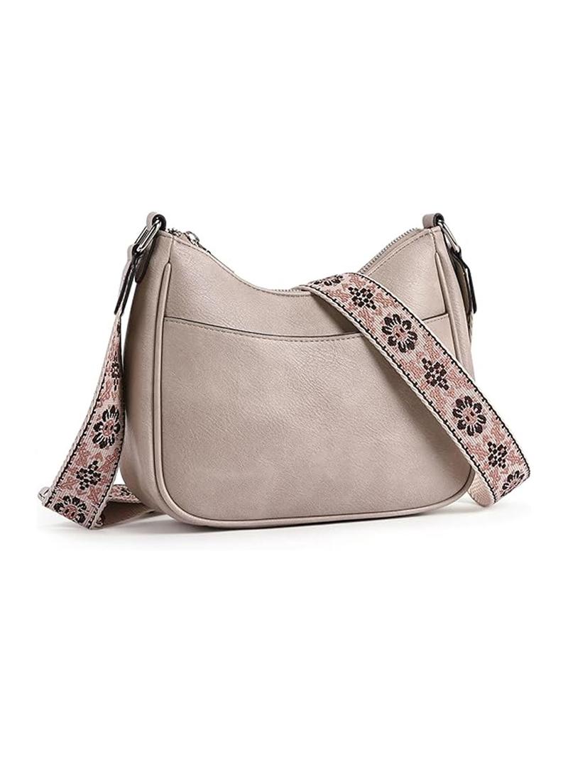 Women's Vintage Crossbody Bag, Fashionable Pu Leather Zipper Shoulder Bag with Adjustable Strap, Casual Crossbody Bag for Daily Used