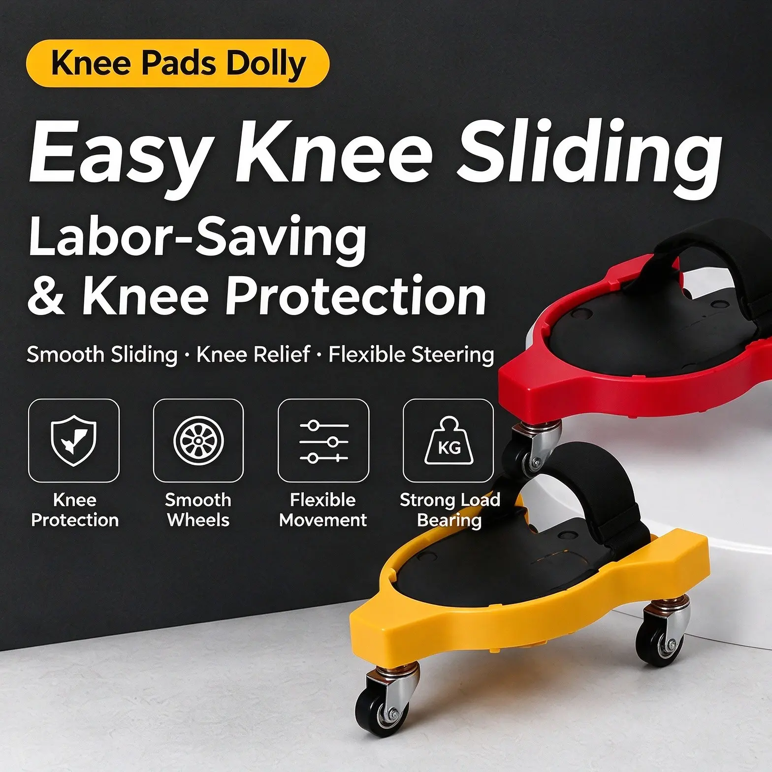 Rolling Work Knee Pads – Knee Protection for Construction, Tile Setting & Flooring Work
