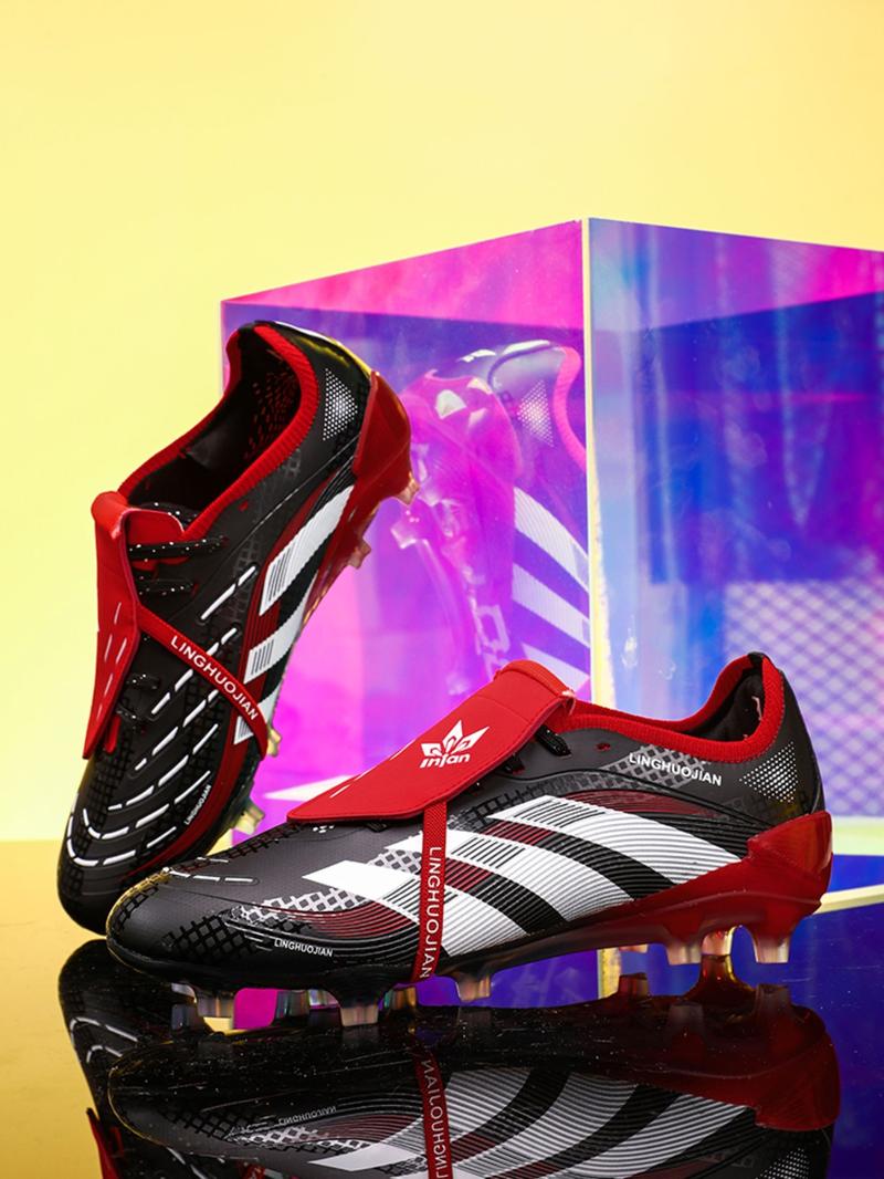 Men Women Lace-Up Soccer Shoes, Football Cleats, Long Stud Adult Sports Boots, Lawn Training Sneakers, Comfortable Durable Design