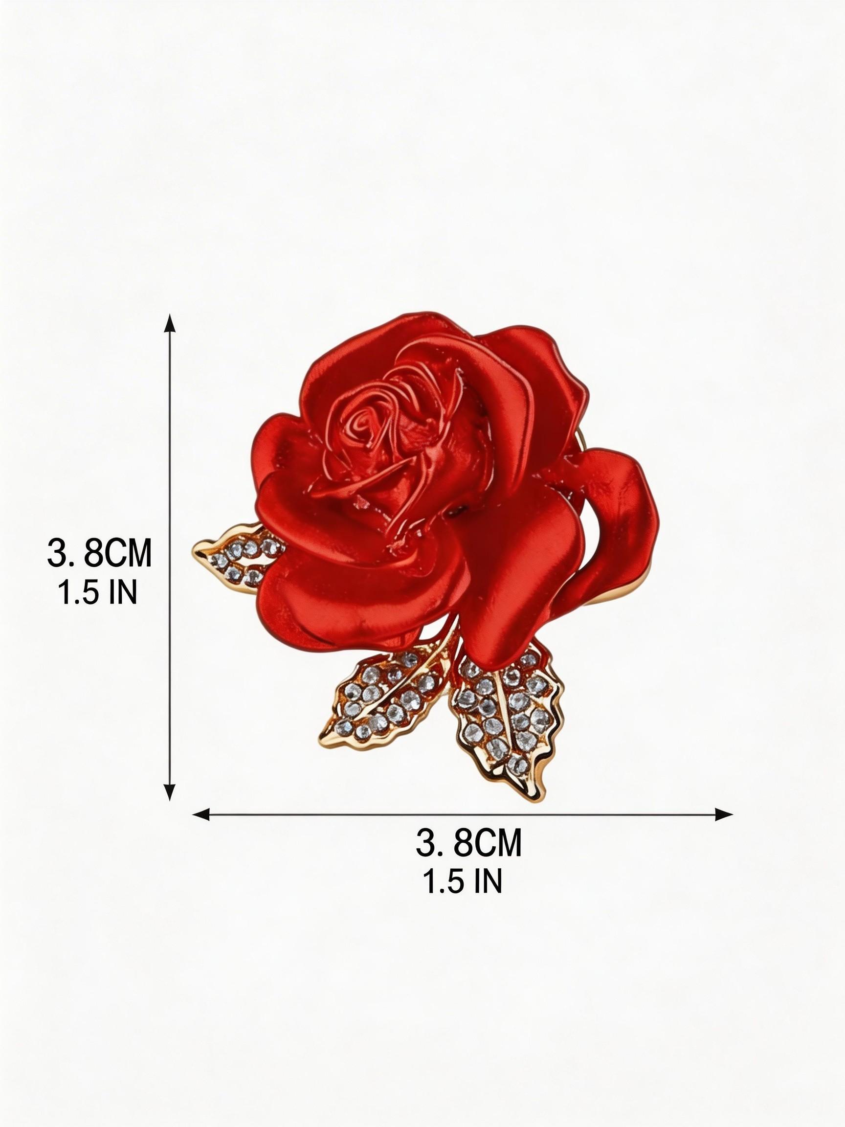 Elegant Rose Crystal Brooch, Perfect Wedding Accessory, Elegant Floral Pin, Ideal Gift for Formal Occasions, All-Season Wear