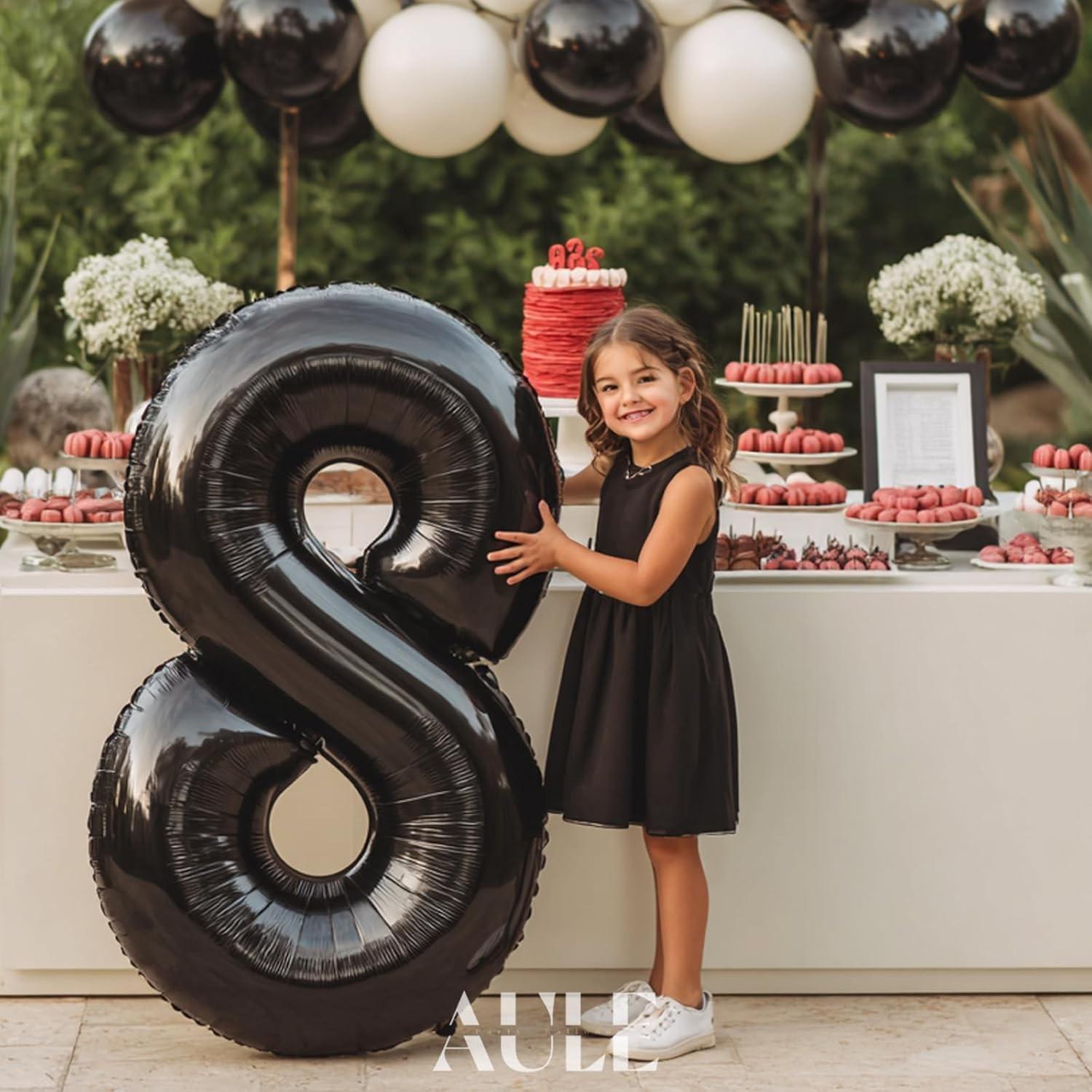 32-Inch Number Aluminum Foil Balloon, Customizable 0-9 Numbers, Perfect for Birthday Parties, Halloween, Christmas, Graduation, Mother's Day, Number Balloons, Party Balloons Decorations