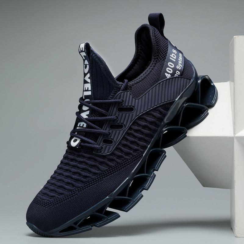 Men's Letter Design Summer Running Shoes，2024 Casual Sneakers，Sporty Hollow Out Design Lightweight Breathable Shoes，Lace Up Shoes for Daily Wear