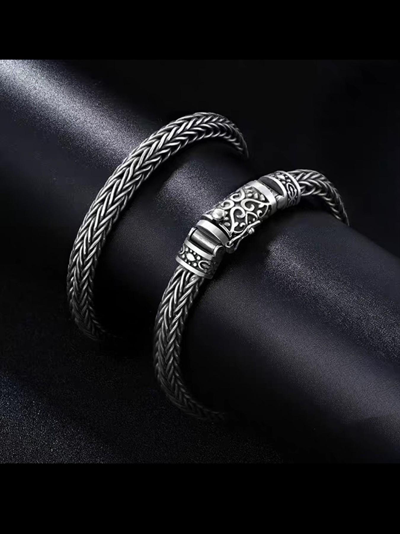 New Ethnic Style Vintage Worn Weave Dragon Bone Chain Fashion Unique Bracelet, Handmade Fox Tail Chain Bracelet, Trendy Accessory