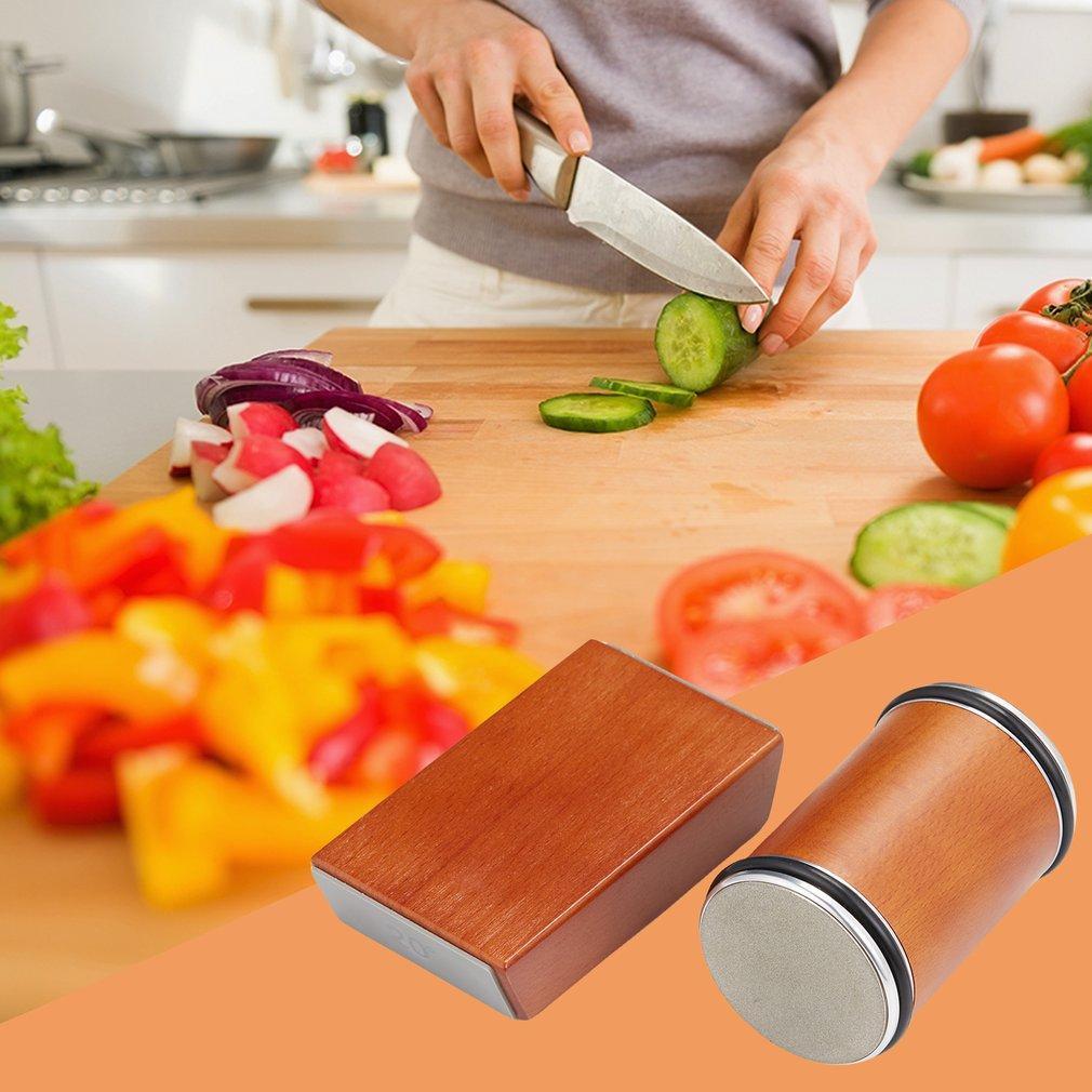 Knife Sharpener Roller, Rolling Knife Sharpener Kit,Roller Knife Sharpener,15 & 20 Upgraded Magnetic Wood Base,Rolling Sharpener for Knives with Diamond Discs Leather Strop Polishing Compound Durability