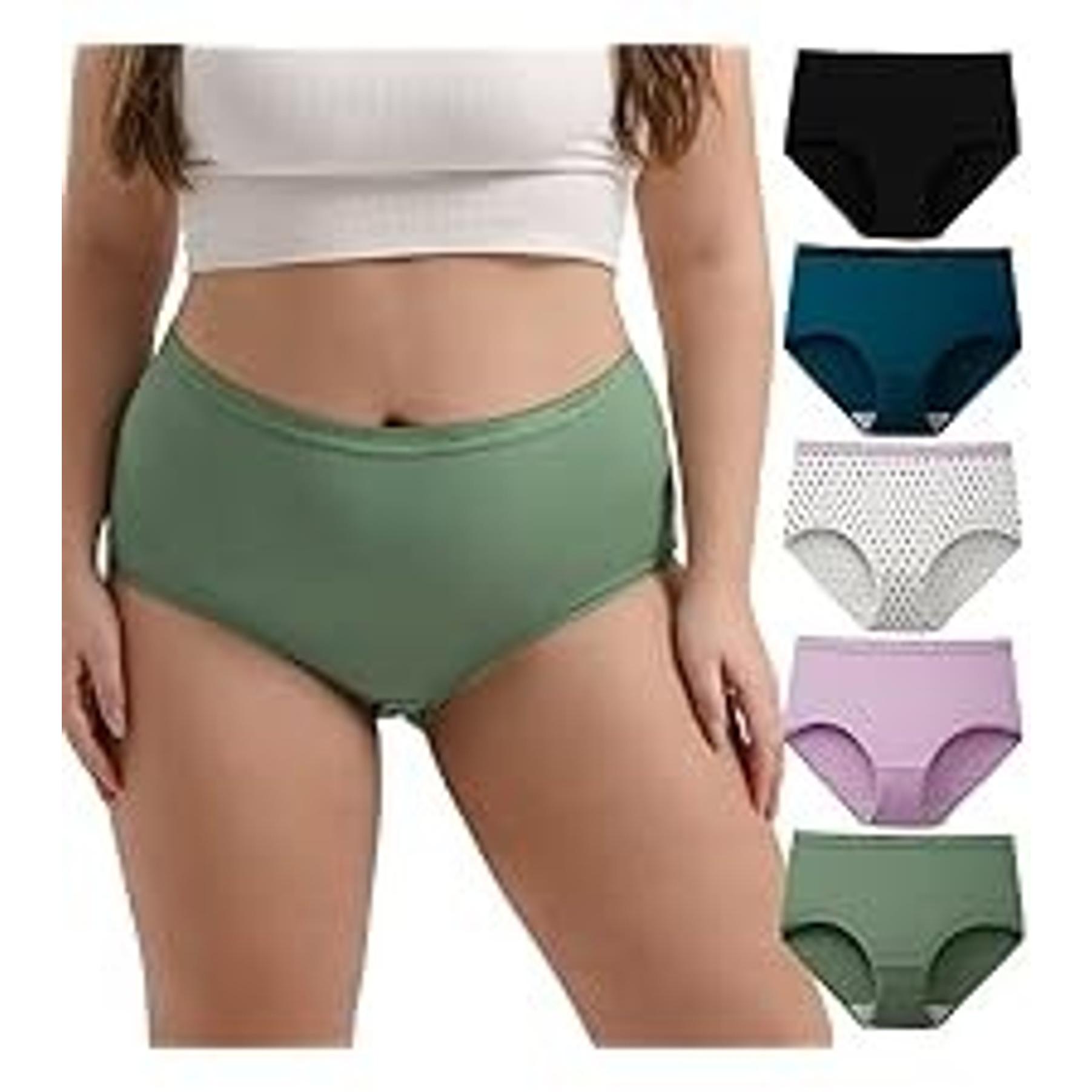 Plus Size XL-6XL Big Curvy Woman Cotton Underwear High Waist Briefs 5-Pack(Gift)