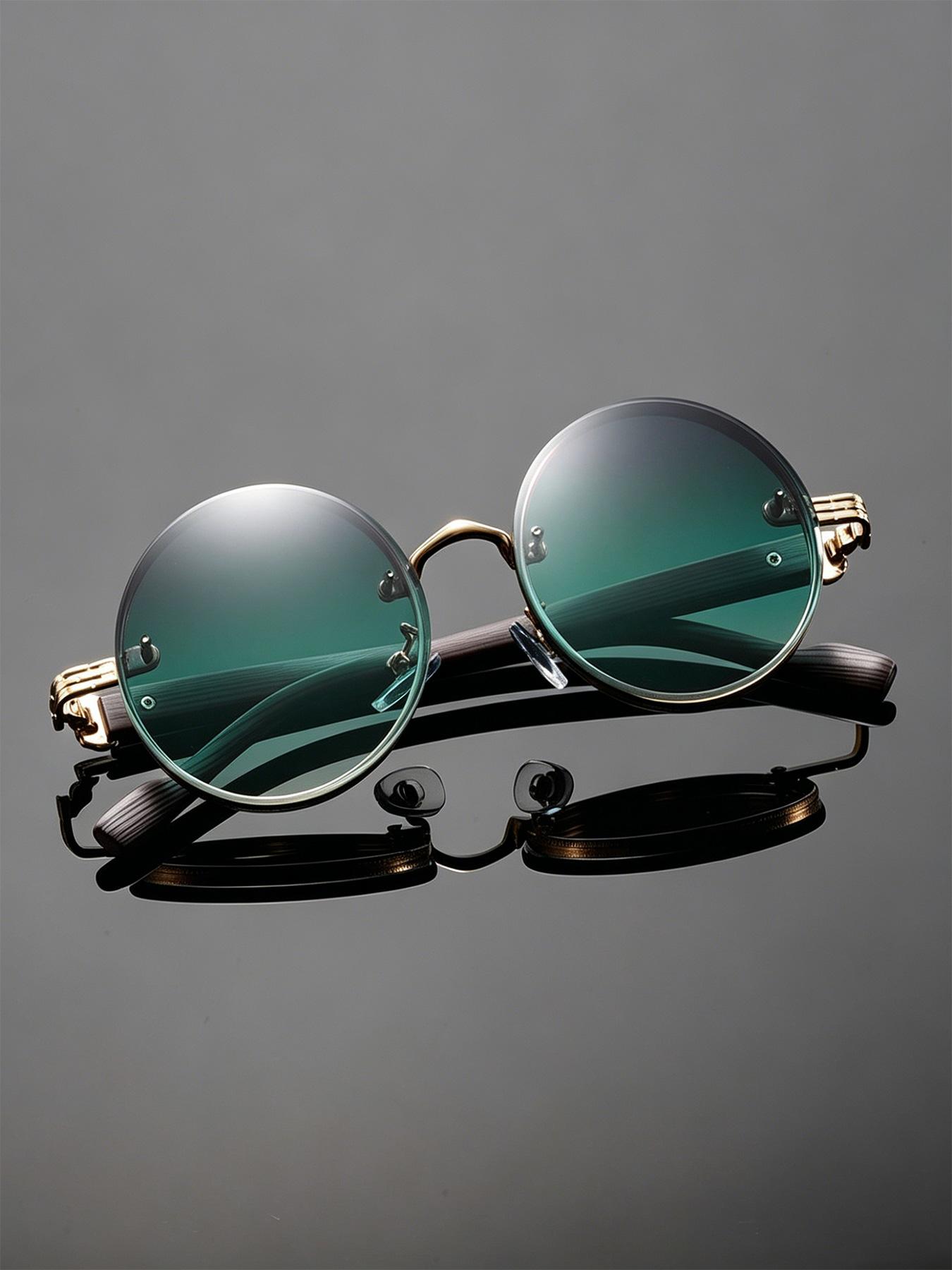 Steampunk Men's Sunglasses, Trendy Vintage Round Metal Frame, Uv400 Protection, Unisex, Travel, Stylish Sunglasses, Sunglasses for Driving, Sports, Beach, Party, Streetwear, Steampunk Eyewear