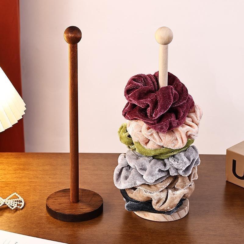 Wooden Hair Scrunchies Storage Rack Organizer Holder, Simple Design Nail Accessory Display Stand, Durable & Practical Solution