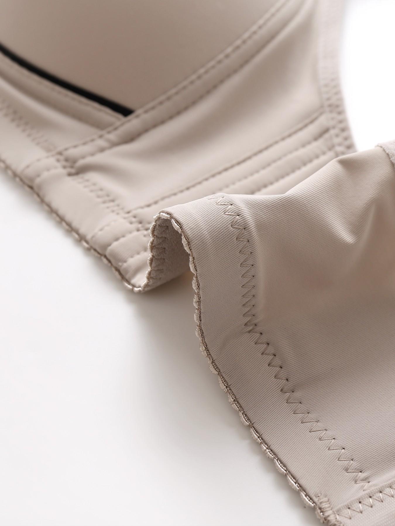 Women's Adjustable Strap Wireless Bra Set, Soft Comfortable Breathable Back Four Rows Buckle Lingerie, Casual Backless All Seasons Bras