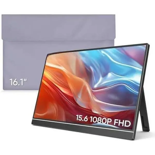 Adjustable 15.6'' Laptop with 1920x1080 FHD IPS Display & PU Leather Sleeve Bag Combination for Computers & Office Equipment