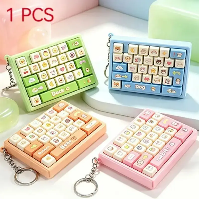 26-Key Keyboard Keychain, Creative Finger Press Keychain, Backpack Accessory, Fun Party Gift, Office and Home Use, Practical Key Ring, Button Keychain