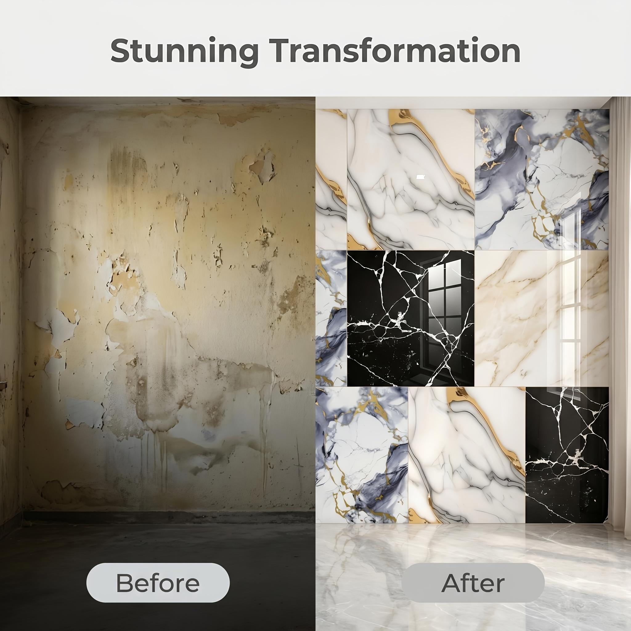 11/22 pack, Vinyl wall stickers, Gutto5 self-adhesive marble pattern wall sticker, thick material, soft and anti-collision, multiple marble patterns, moisture-proof and easy to clean, suitable for wall decoration, kitchen and bathroom walls