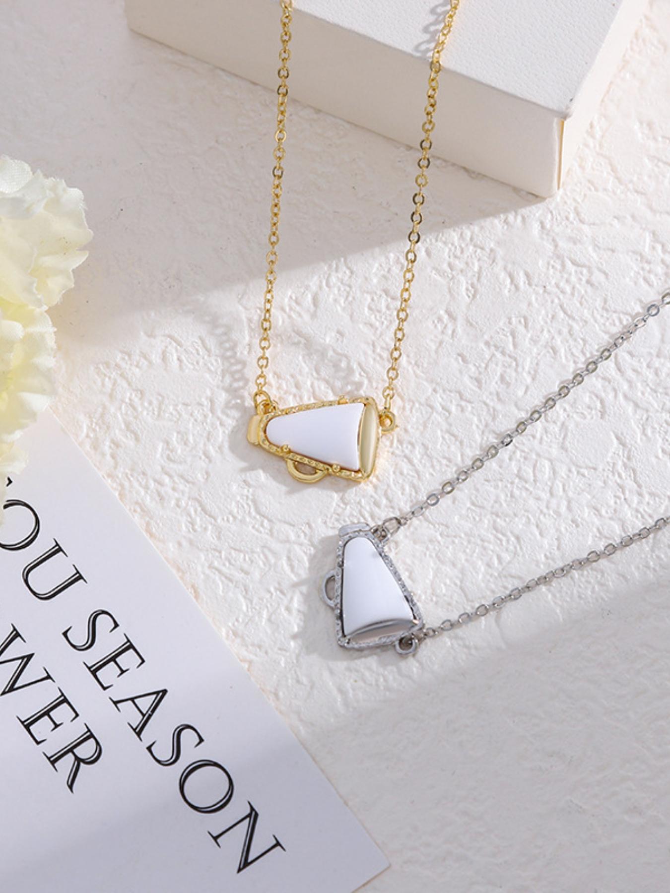 New 2026 World Cup Support Megaphone Necklace Cheerup Pendant Personalized Trend Cone Geometric Style