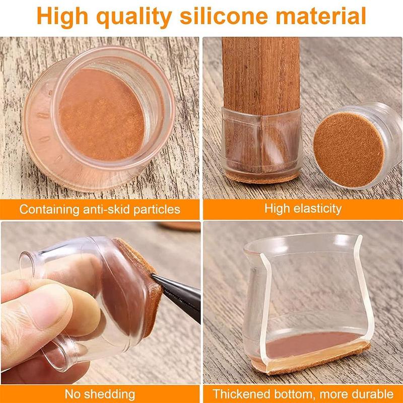 【FaddishDeal】Chair rubber mat protects the floor from scratches and noise, chair foot mat, suitable for wood floors, tiles, daily household items felt slide.Fitted furniture leg covers