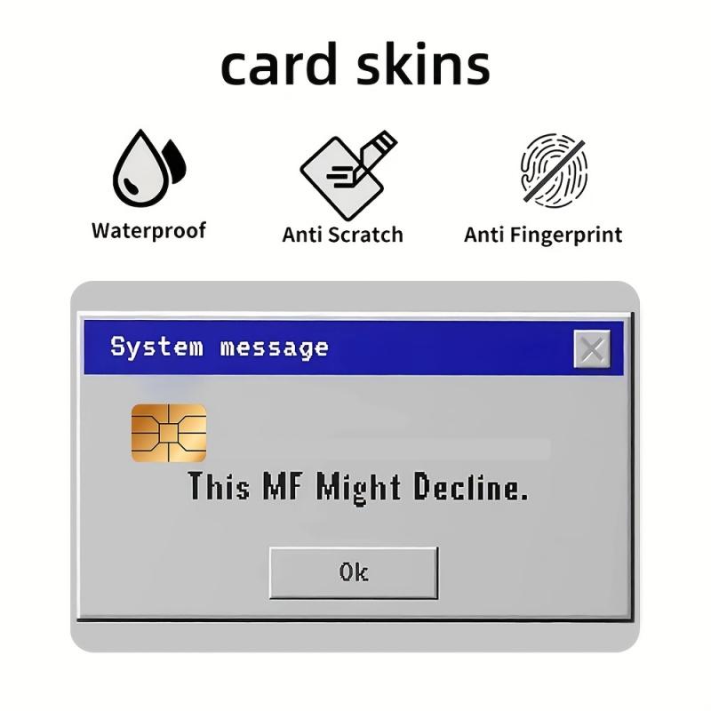 System message style Credit Card Sticker used for EBT, transportation, keys, credit cards, debit cards, card skins, protect bank cards, no bubbles, High Quality, suitable for small chip cards