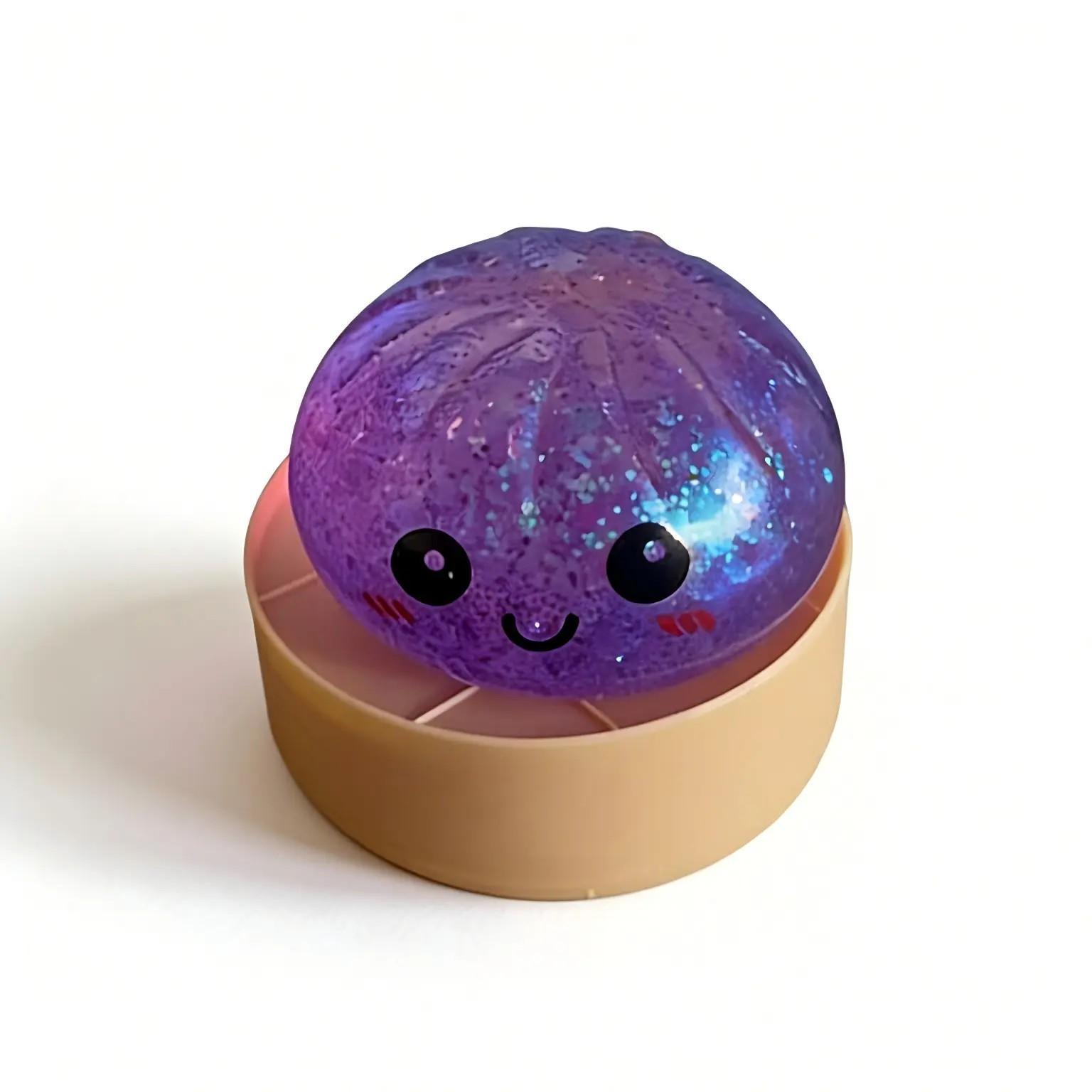 Bestseller Flashing Dumpling Stress Relief Toy, 3.15 Inch Soft Dumpling Shape, Spring Fashion, Adult Stress Relief Dough, Includes Steamer