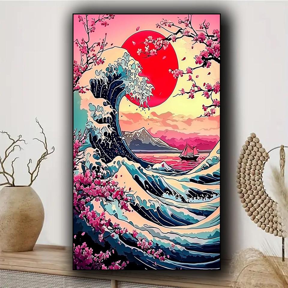 Wave Diamond Painting Kits for Adults, Sunset Diamond Art Paintings Kit ...