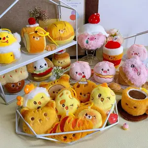 2026 New JC Fun Simulated Food Doll Plush Bag Pendant Keychain Taco Sandwich Doll Croissant Doll  Birthday Gift