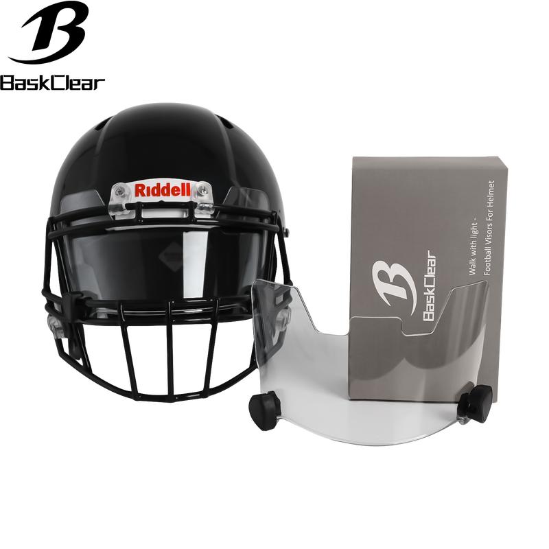 Silver Football Visor - Football Visors for Helmet - Football Helmet Visor Fits Adult & Youth Football Helmets - Anti-Fog, Scratch Resistant Clear Visor Football Face Shield