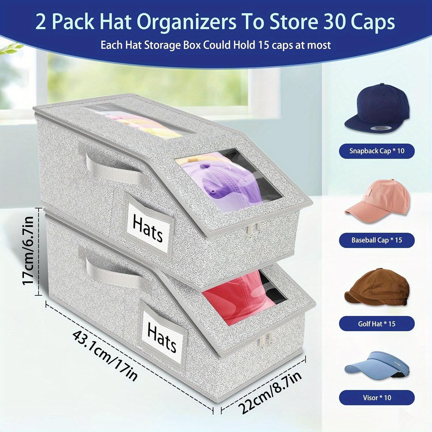 TikTok Shop Hat Storage Organizer Zipper Dustproof Large Capacity Stackable Baseball Cap Clear View Container