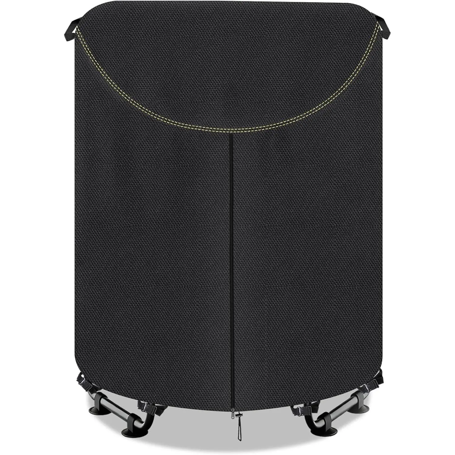 600D Heavy-Duty Outdoor Waterproof Kids Trampoline Cover, UV-Resistant and Windproof, Fits 55–60 Inch Round Kids Trampolines with Drawstring & Buckles - Black