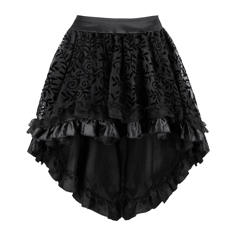 Renaissance Skirt High Low Outfits Steampunk Skirts Costume for Women Pirate Dressing Saloon Girl Costumes 7056-T1