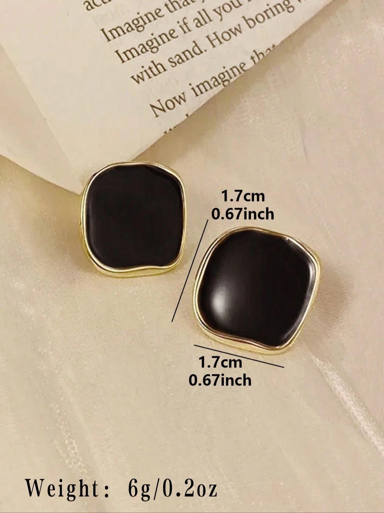 Metallic Square Drip Earrings, Bold Statement Jewelry, Perfect for Daily Wear, Unique Fashion Accessory, Trendy Ear Cuffs