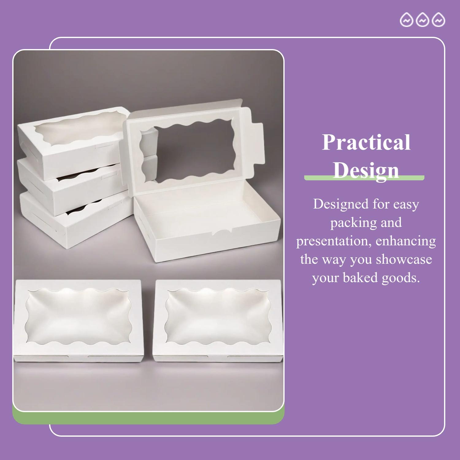 20-Pack Cookie & Cupcake Boxes, Baking Packaging, Candy Gift Box, Dessert Storage, Ideal for Weddings Birthdays, No Batteries Needed