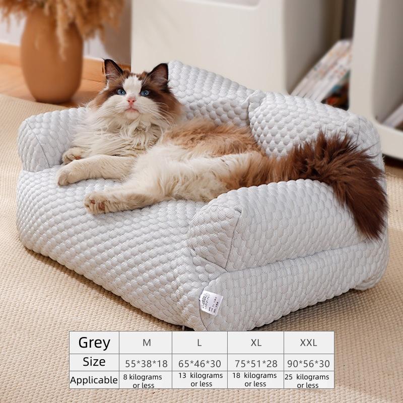 All-Season Pet Sofa Bed| Ultra Soft Warm Dog/Cat Bed - Washable Removable Cover, Non-Slip Bottom for Small to Medium Pets