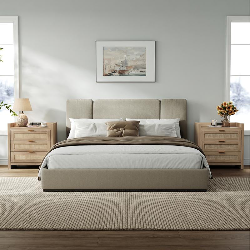 SICOTAS Larger Rattan Night Stand - 15.4"D x 24.8"W x 26.5"H Nightstands with Type-C Charging Station, 3 Rattan Mesh Drawers, Usb port Boho Bedside Table End Table with Storage for Bedroom Sofa Couch Office, Robust and Stylish, Durable SICOTAS Larger Rattan Night Stand - 15.4"D x 24.8"W x 26.5"H Nightstands with Type-C Charging Station, 3 Rattan Mesh Drawers, Usb port Boho Bedside Table End Table with Storage for Bedroom Sofa Couch Office, Robust and Stylish, Durable