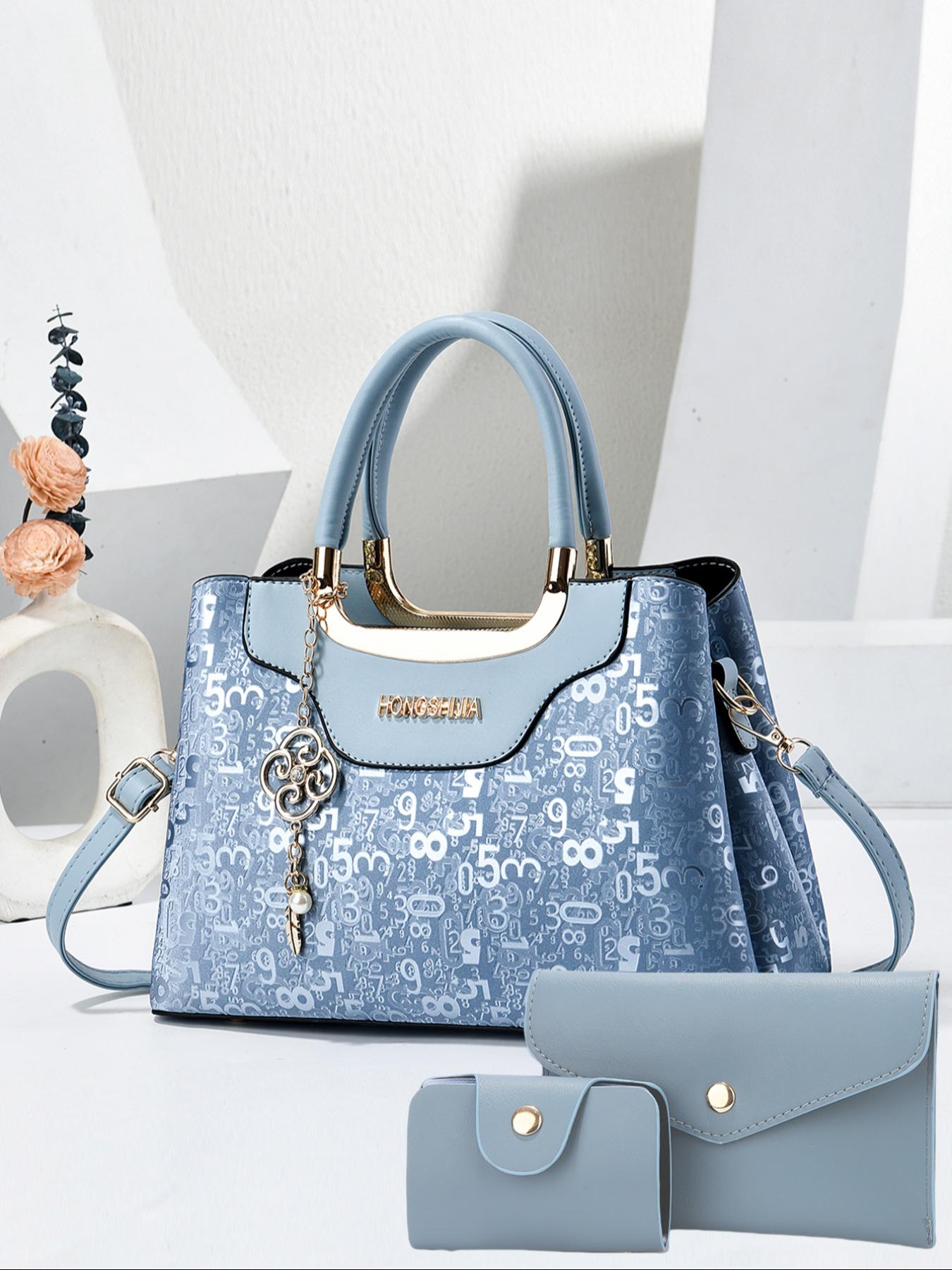 Women's Fashion Shoulder Bag Set, Casual Crocodile Print PU Material, Versatile Three-Piece Bundle for Daily Use, Perfect Gift Idea