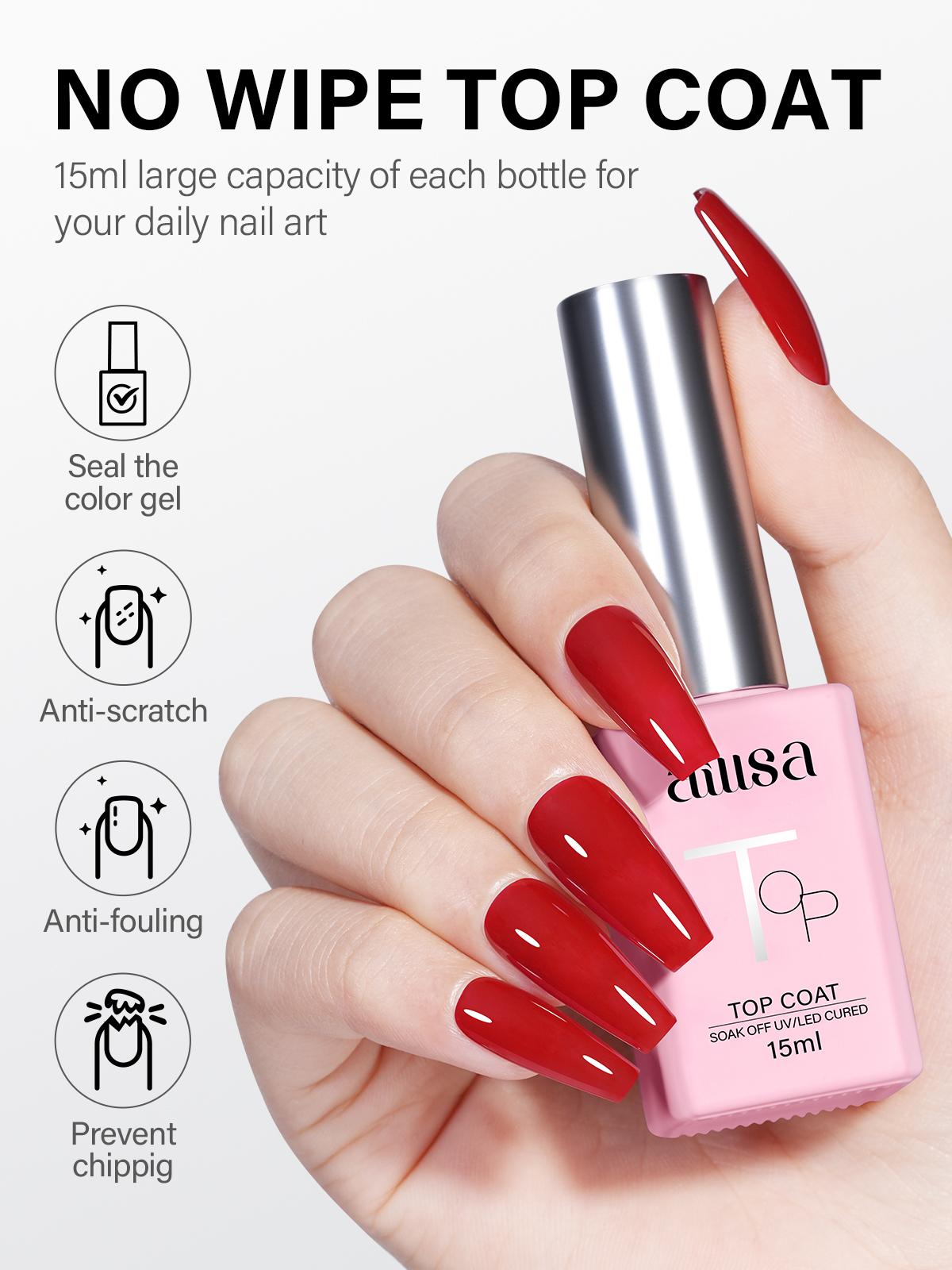 Aillsa Long Stiletto French Tip Nails Set - 180pcs Classic Nude Soft Gel Nail Tips in 15 sizes, Mini UV Lamp, Base coat and Top coat, Easy to Wear Soak Off Acrylic Fake Nails Extensions DIY Nail Art at home  Gift For Women gel nail nail glue